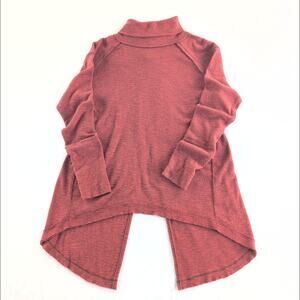 Free People We The Free Split Back Kori Funnelneck Sweater Burnt Orange Size M